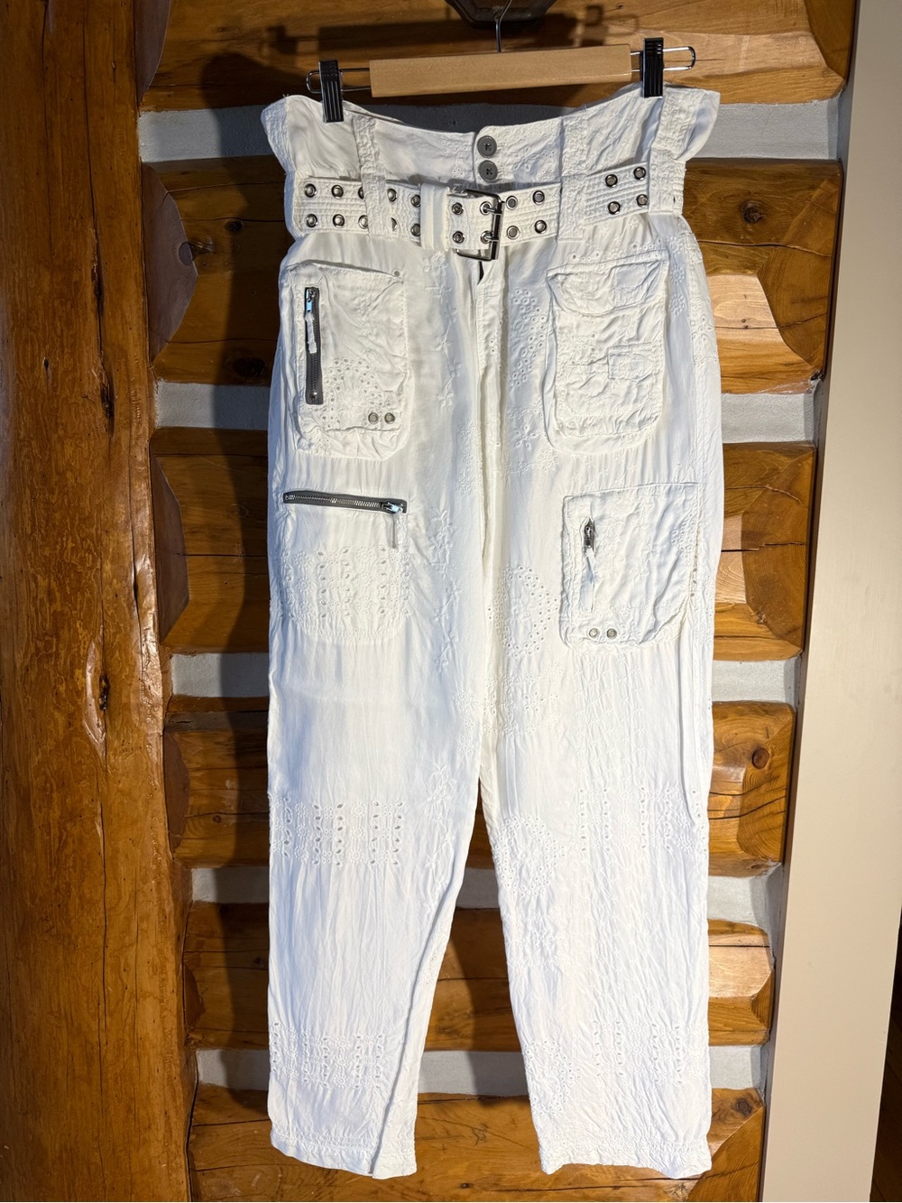 Johnny Was Pete and Greta embroidered cargo pants